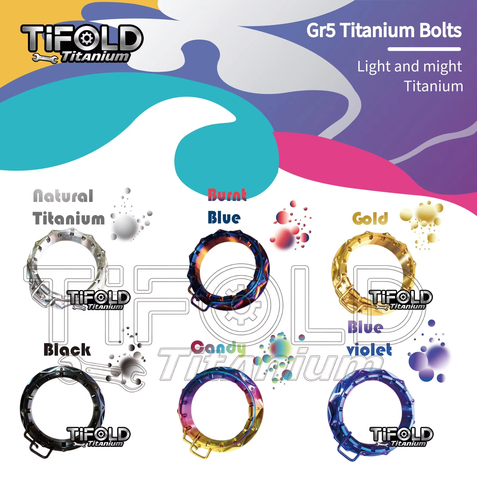 TIFOLD M48x1.5P Gr5 Titanium Axle Wheel Nut with Circlip for DUCATI Motorcycle