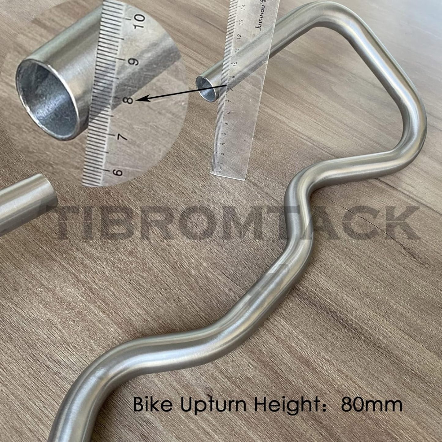 Titanium Bicycle Butterfly Handlebars, Natural Titanium color, Made of Ti Gr9 Alloy, Suitable for Mountain Bike/MTB, Road Bike, Touring Bikes(φ22.2mm)