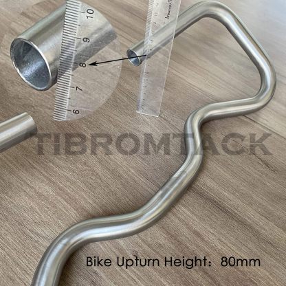 Titanium Bicycle Butterfly Handlebars, Natural Titanium color, Made of Ti Gr9 Alloy, Suitable for Mountain Bike/MTB, Road Bike, Touring Bikes(φ22.2mm)