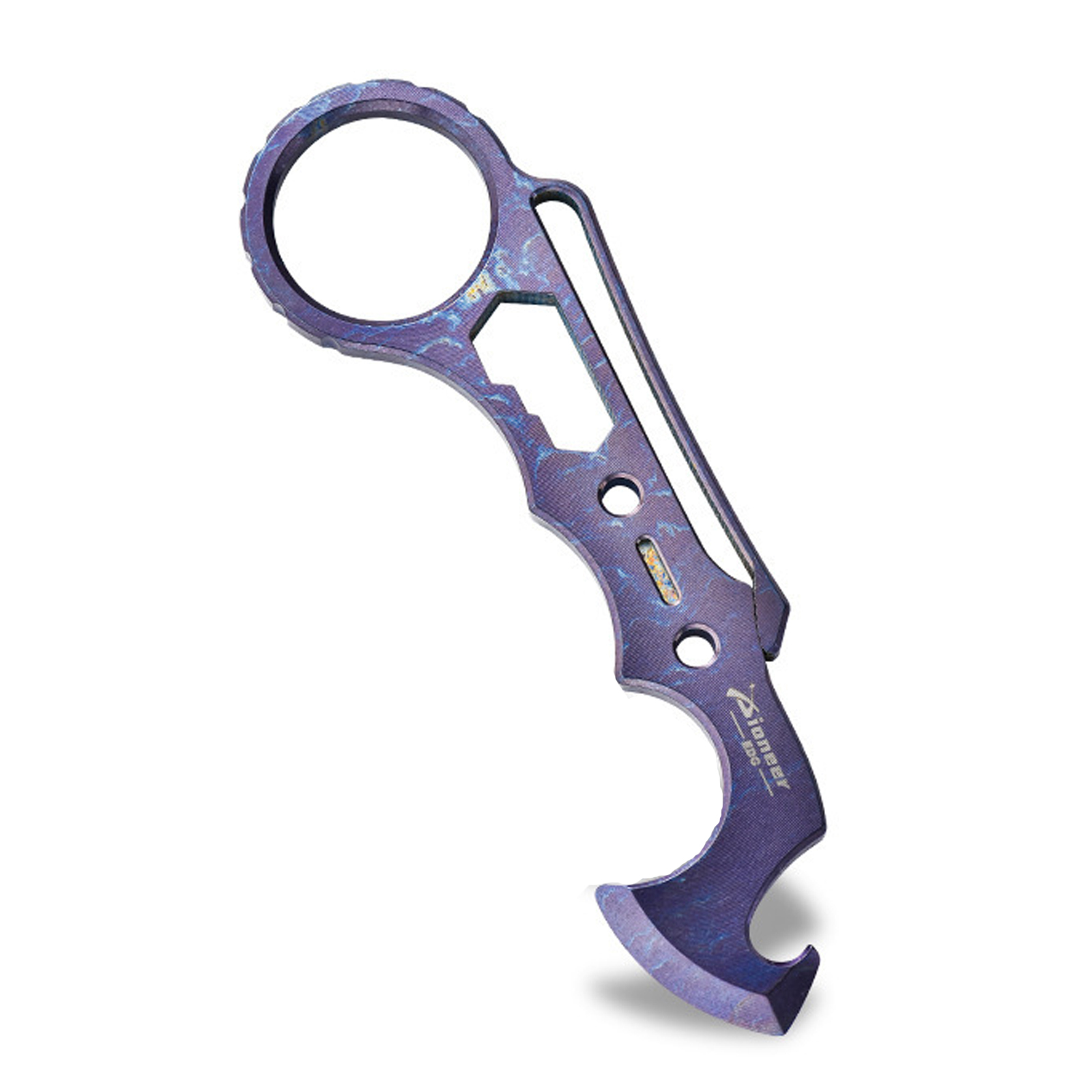 Titanium EDC Pry Bar, Multifunctional Tool with Bottle Opener & Screwdriver, 4.3 Inches Lightweight Pry Tool with Hanging Hole for Outdoor Camping Daily Use