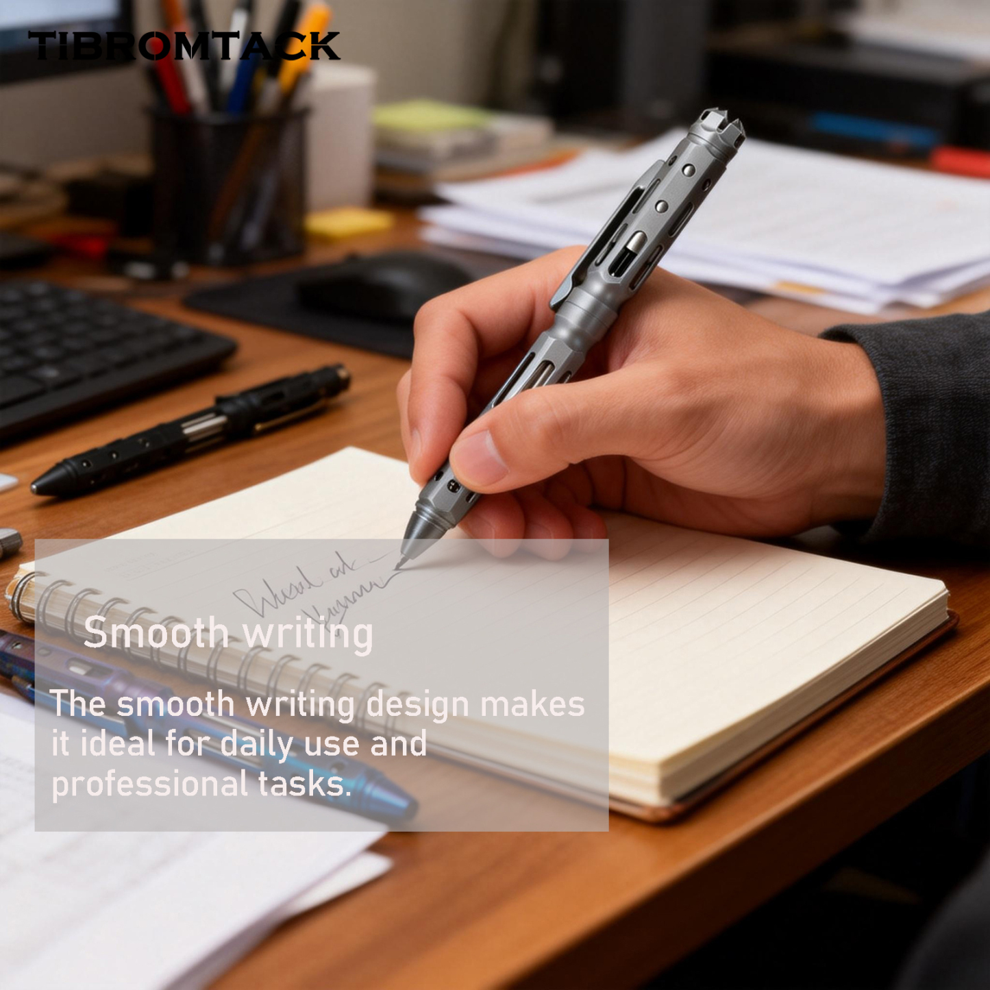 EDC Titanium Bolt Action Pen, Tactical Self Defense Pen with Hollow Design, Lightweight Gr5 Titanium Writing Pen for EDC Everyday Carry (5.43 in × 0.47 in, 1.27oz)