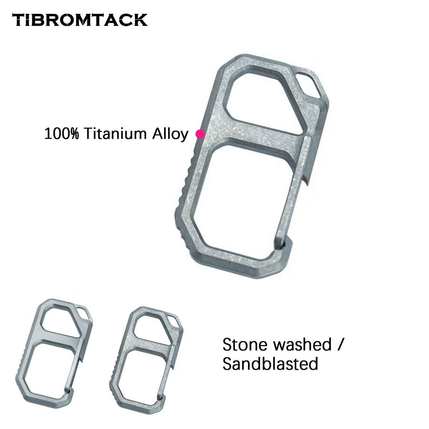TIBROMTACK Titanium Keychain, Gr5 Titanium Carabiner, Key Clip for Keys & Outdoor Use