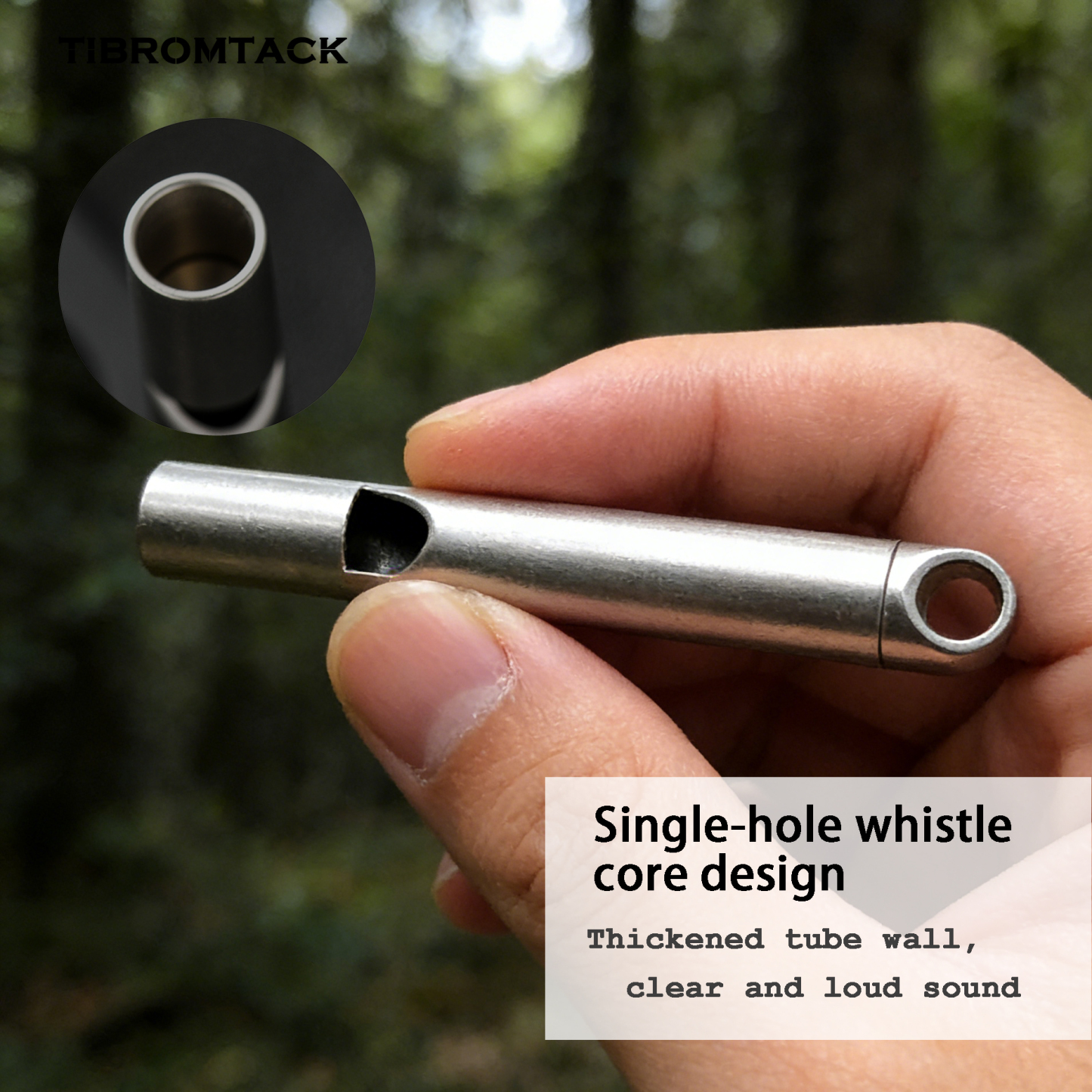 TIBROMTACK Emergency Titanium Whistle, Safety Whistle for Adults, Gr5 Titanium Material, High Strength & Easy to Carry for Outdoor Emergency