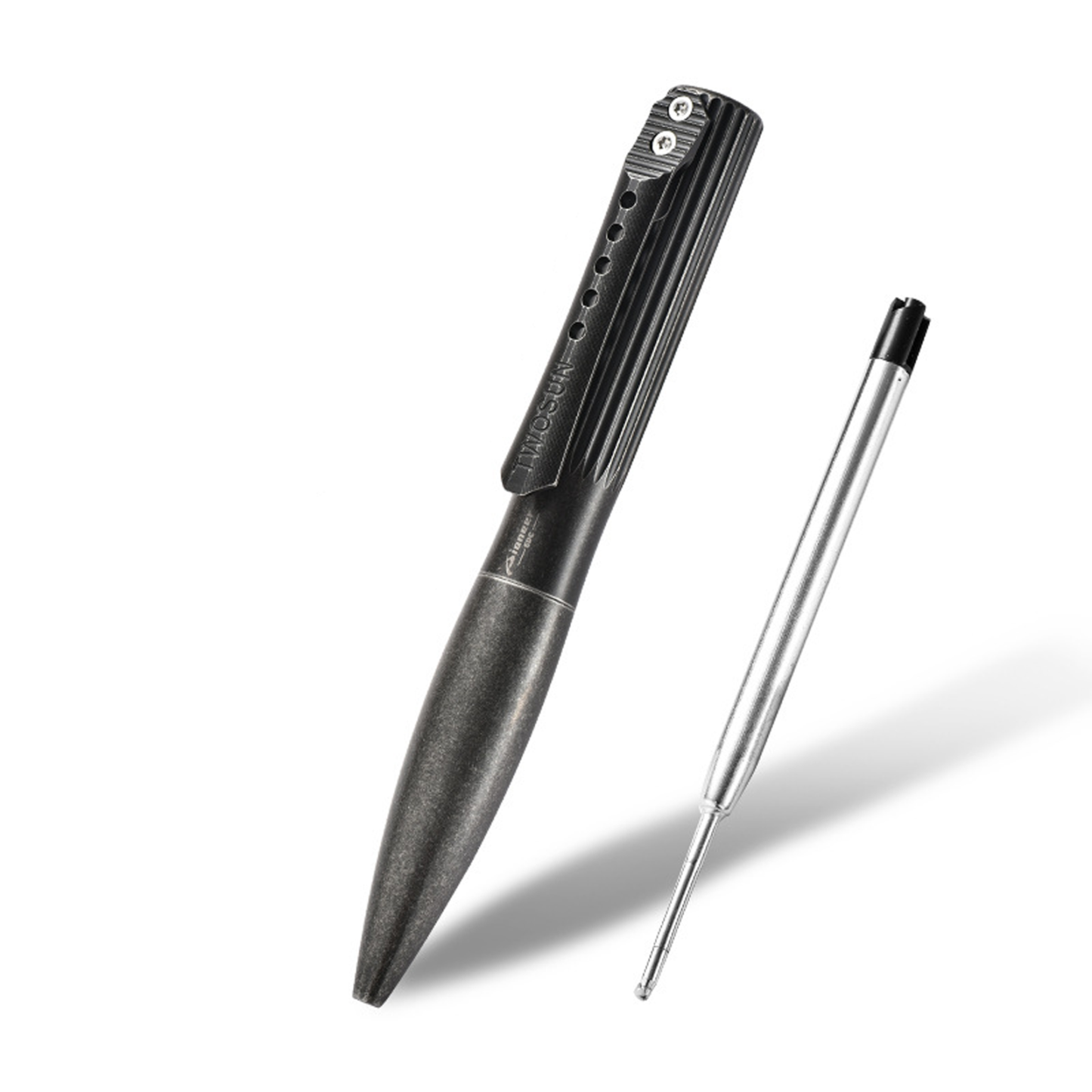 TIBROMTACK Pure Titanium Bolt Action Pen - 110mm/4.33in 38g Titanium Tactical Pen | Steel-Strength Business Pen for Writing & Self Defense, BPA Free