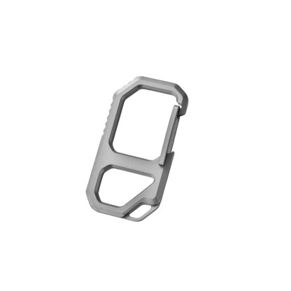 TIBROMTACK Titanium Keychain - Key Carabiner Clip with Bottle Opener, Ultra Lightweight & High Strength Gr5 Titanium EDC Multi-Tool for Men Women (6.3x3cm, Silver)