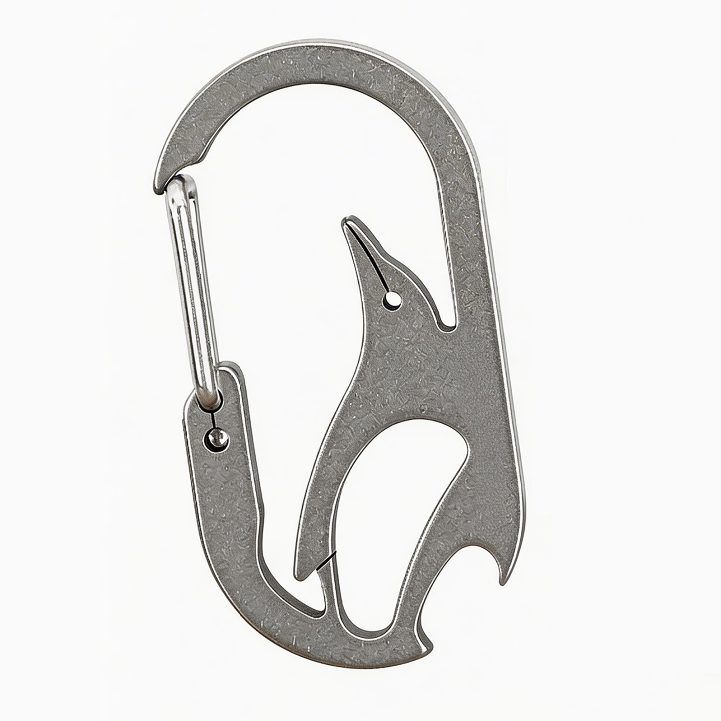 TIBROMTACK Gr5 Titanium Carabiner Keychain, Multitool Key Carabiner with Bottle Opener