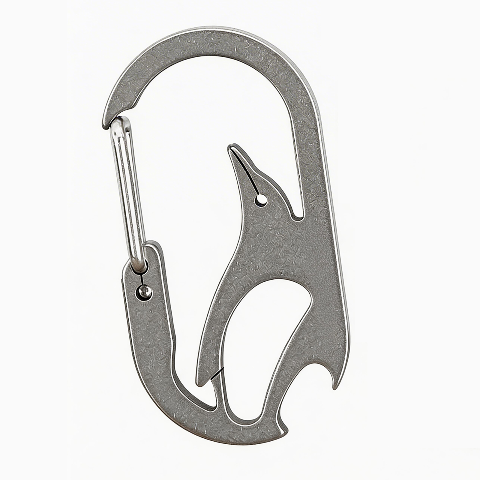 TIBROMTACK Gr5 Titanium Carabiner Keychain, Multitool Key Carabiner with Bottle Opener