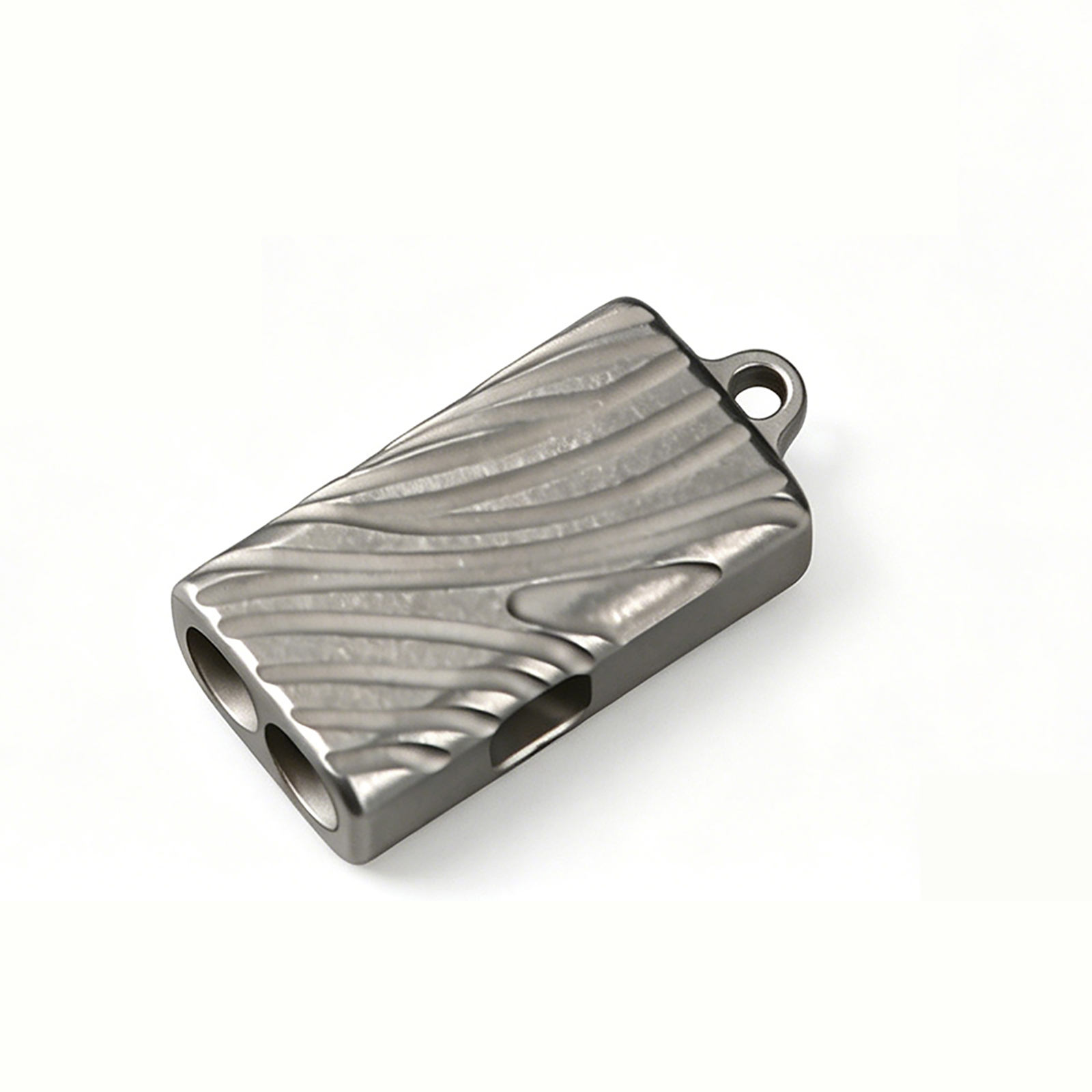 TIBROMTACK Gr5 Titanium Double Tube Whistle, Lightweight Emergency Survival Whistle for Hiking Camping, Rustproof Titanium Alloy Whistle for Adults, Dog Training & Outdoor EDC