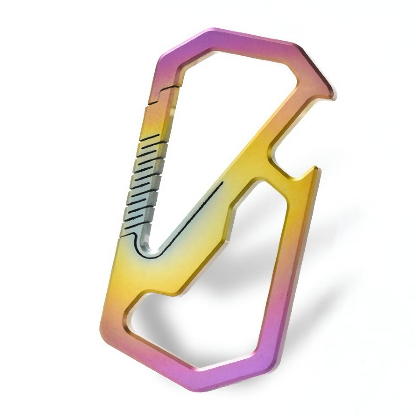 TIBROMTACK GR5 Titanium Keychain Carabiner with Bottle Opener, Multifunctional EDC Key Ring