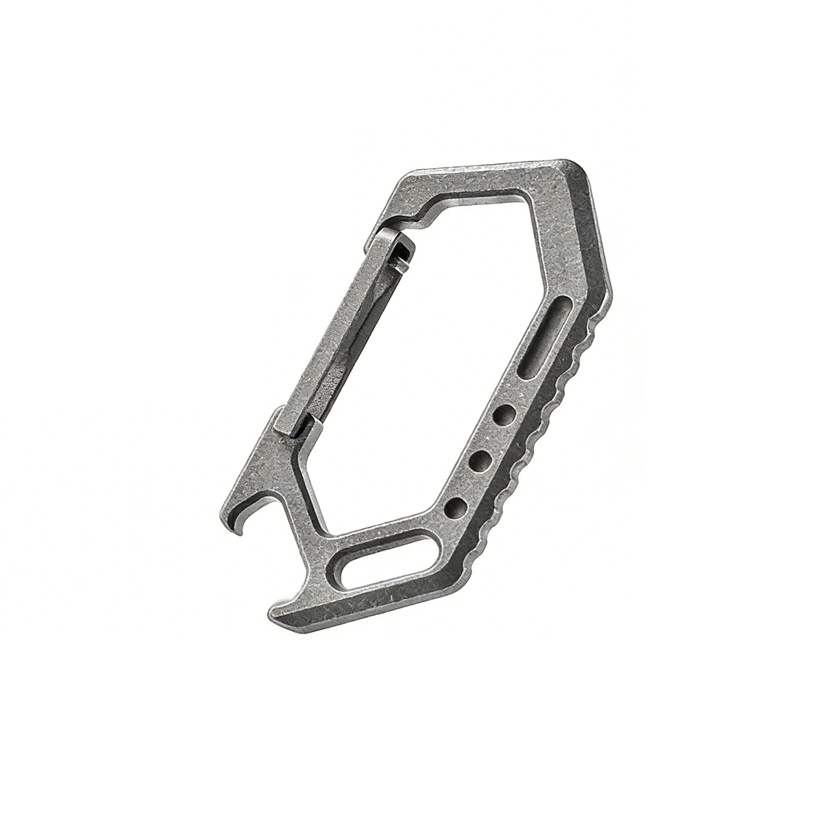 TIBROMTACK Gr5 Titanium Carabiner, EDC Multitool with Keychain Bottle Opener, Lightweight 15g for Outdoor & Daily Use