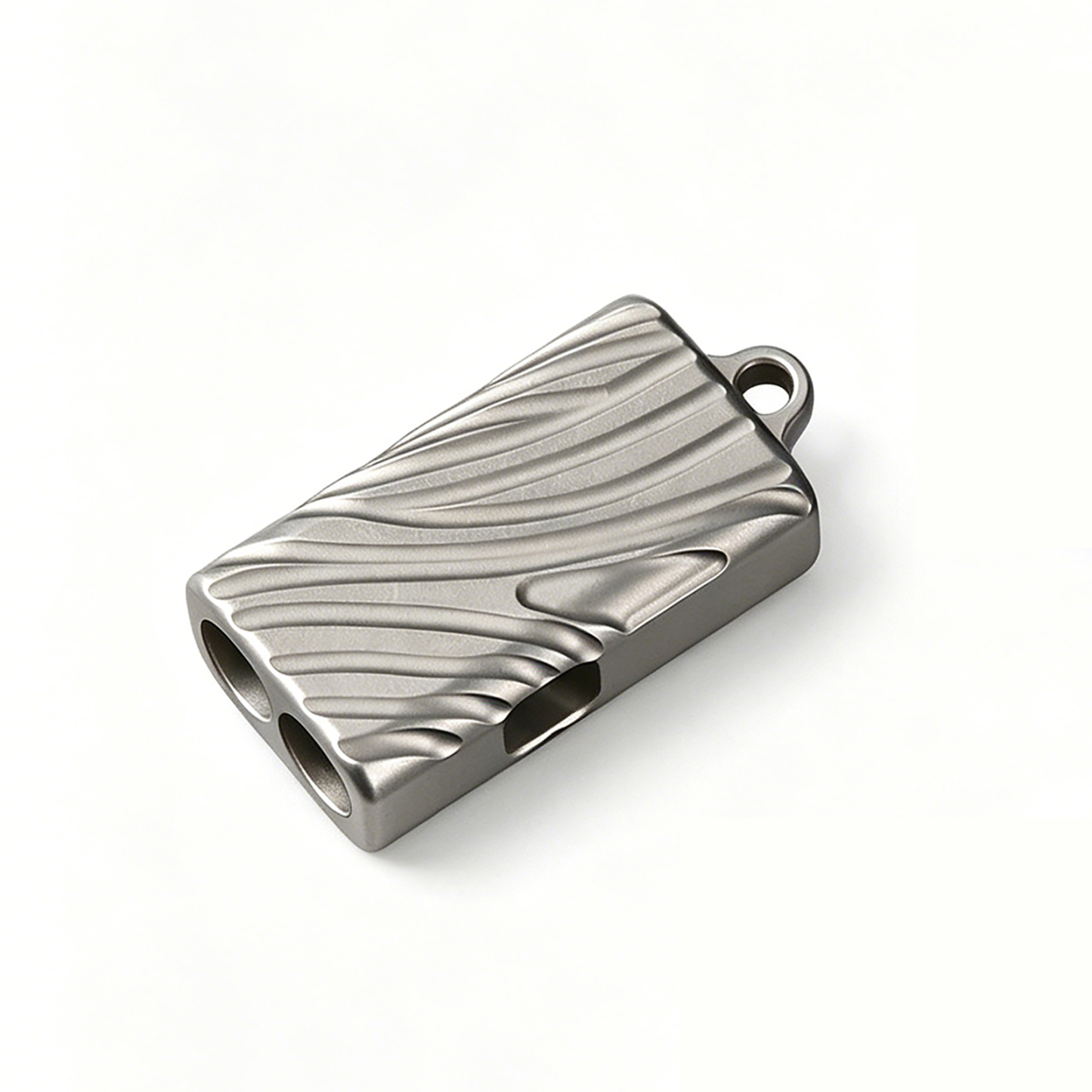 TIBROMTACK Gr5 Titanium Double Tube Whistle, Lightweight Emergency Survival Whistle for Hiking Camping, Rustproof Titanium Alloy Whistle for Adults, Dog Training & Outdoor EDC