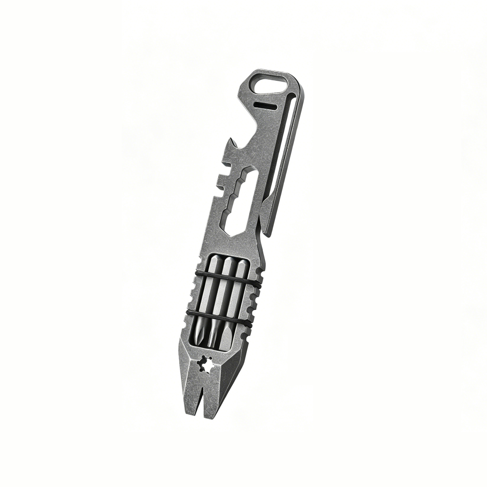 TIBROMTACK Titanium Multi-Functional Mini EDC Tool, Gr5 Titanium Alloy, Bottle Opener, Nail Puller, Wrench, Bike Hub Adjuster, Screwdriver