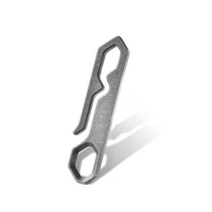 TIBROMTACK Titanium Belt Clip, Lightweight Gr5 Titanium Key Clip for Belt Loop, Durable One-Piece Keychain