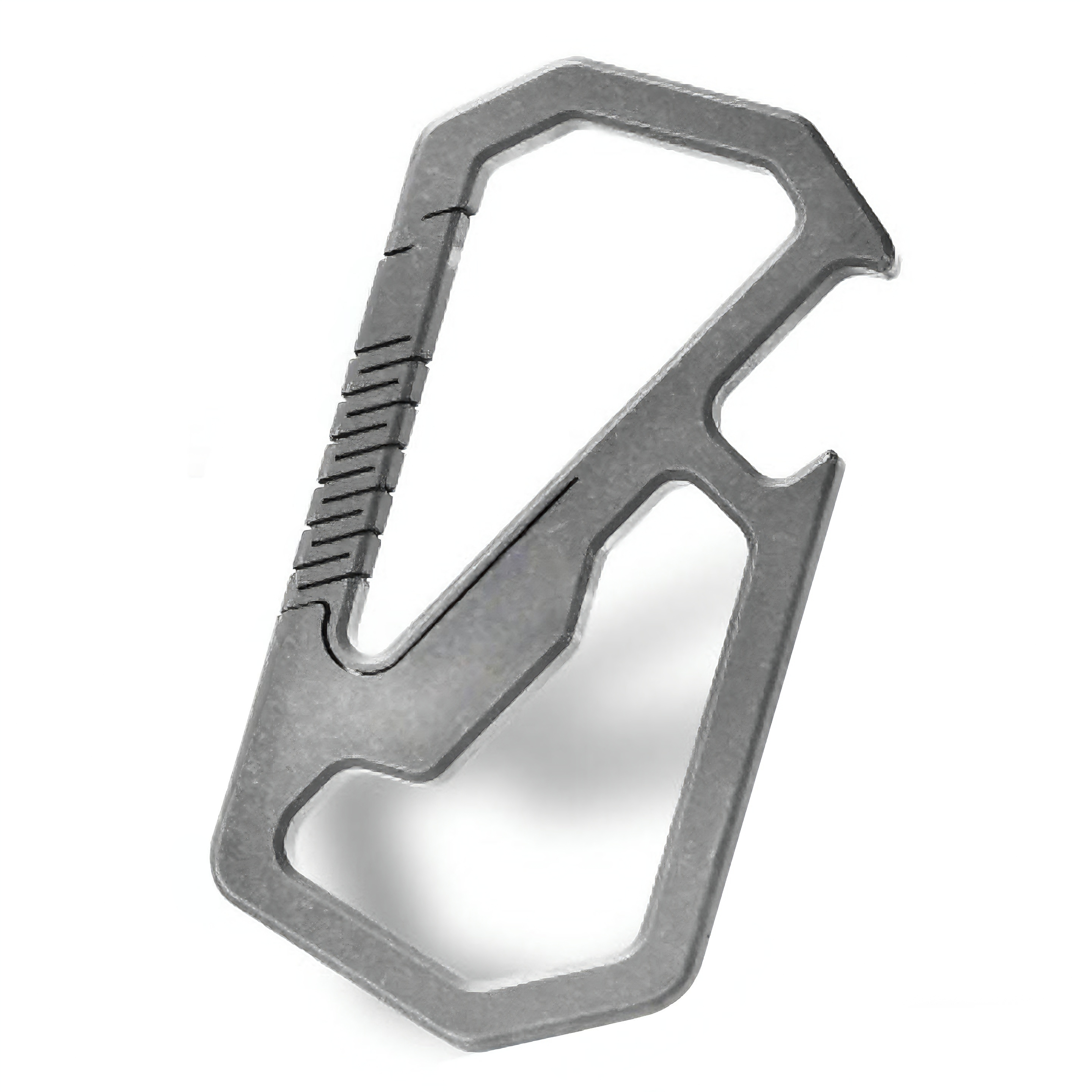 TIBROMTACK GR5 Titanium Keychain Carabiner with Bottle Opener, Multifunctional EDC Key Ring