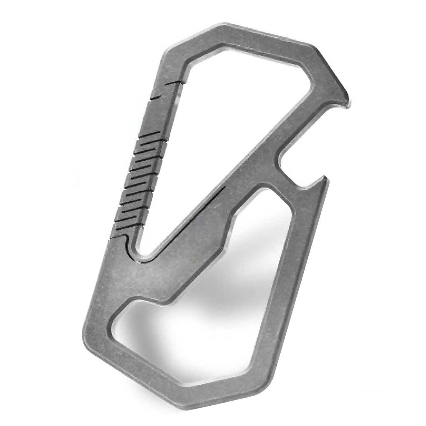 TIBROMTACK GR5 Titanium Keychain Carabiner with Bottle Opener, Multifunctional EDC Key Ring