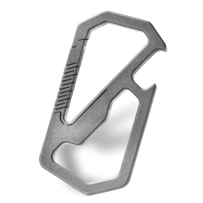 TIBROMTACK GR5 Titanium Keychain Carabiner with Bottle Opener, Multifunctional EDC Key Ring