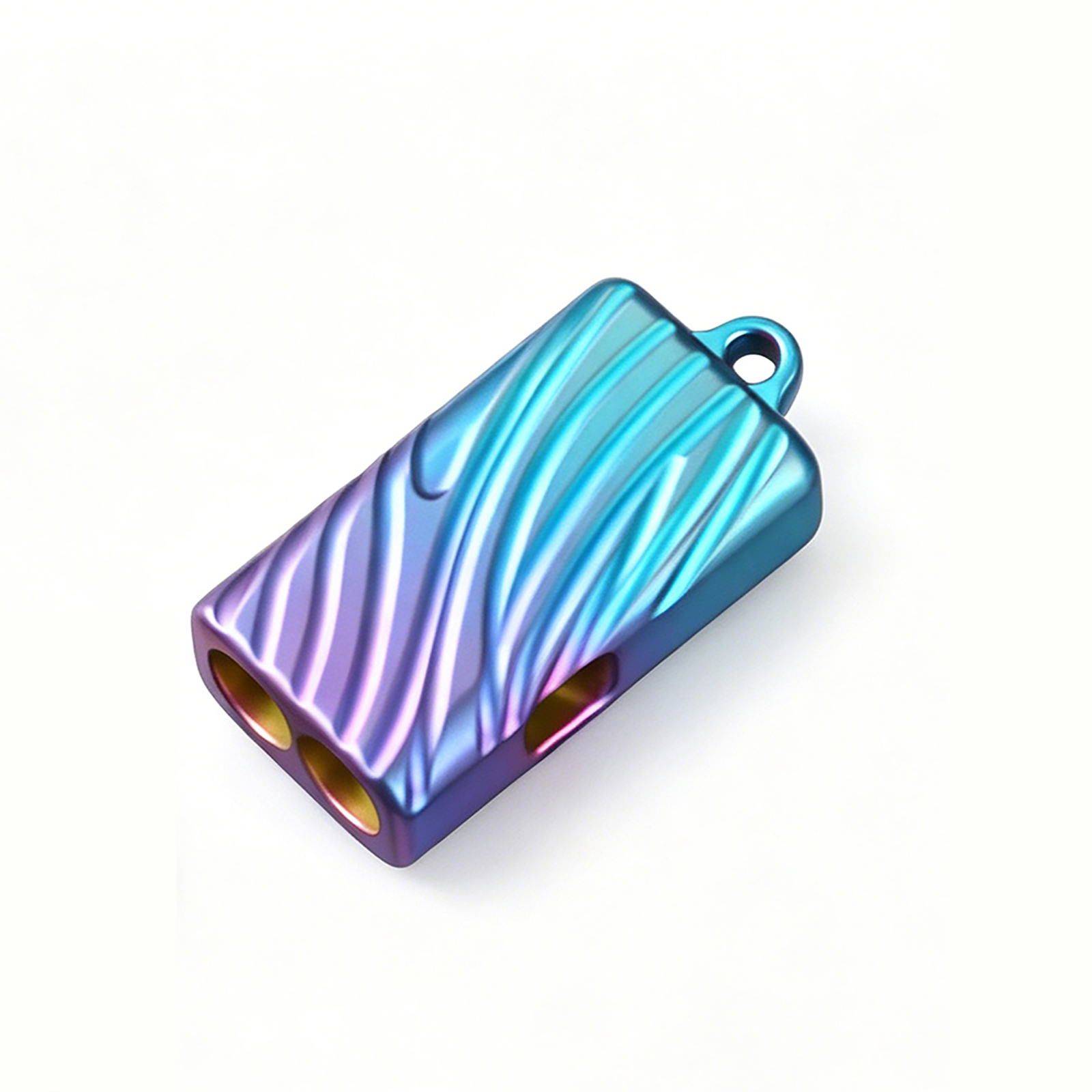 TIBROMTACK Gr5 Titanium Double Tube Whistle, Lightweight Emergency Survival Whistle for Hiking Camping, Rustproof Titanium Alloy Whistle for Adults, Dog Training & Outdoor EDC