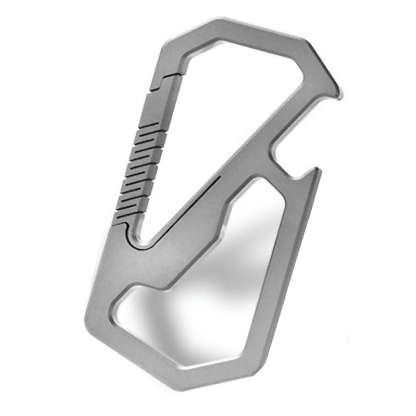 TIBROMTACK GR5 Titanium Keychain Carabiner with Bottle Opener, Multifunctional EDC Key Ring