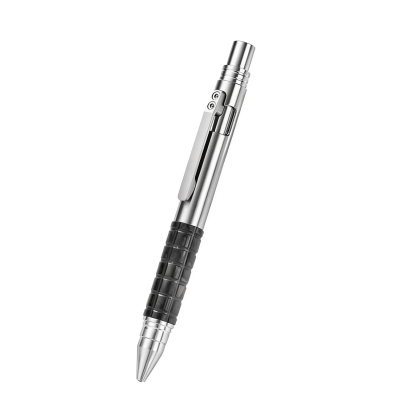 TIBROMTACK Titanium Tactical Pen, Bolt Action Pen for Self Defense Weapons, Gr5 Titanium Alloy, Smooth Writing & Multi-Functional, Lightweight 1.27oz/36g, 5.04in×0.39in EDC Pen for Outdoor & Daily Use