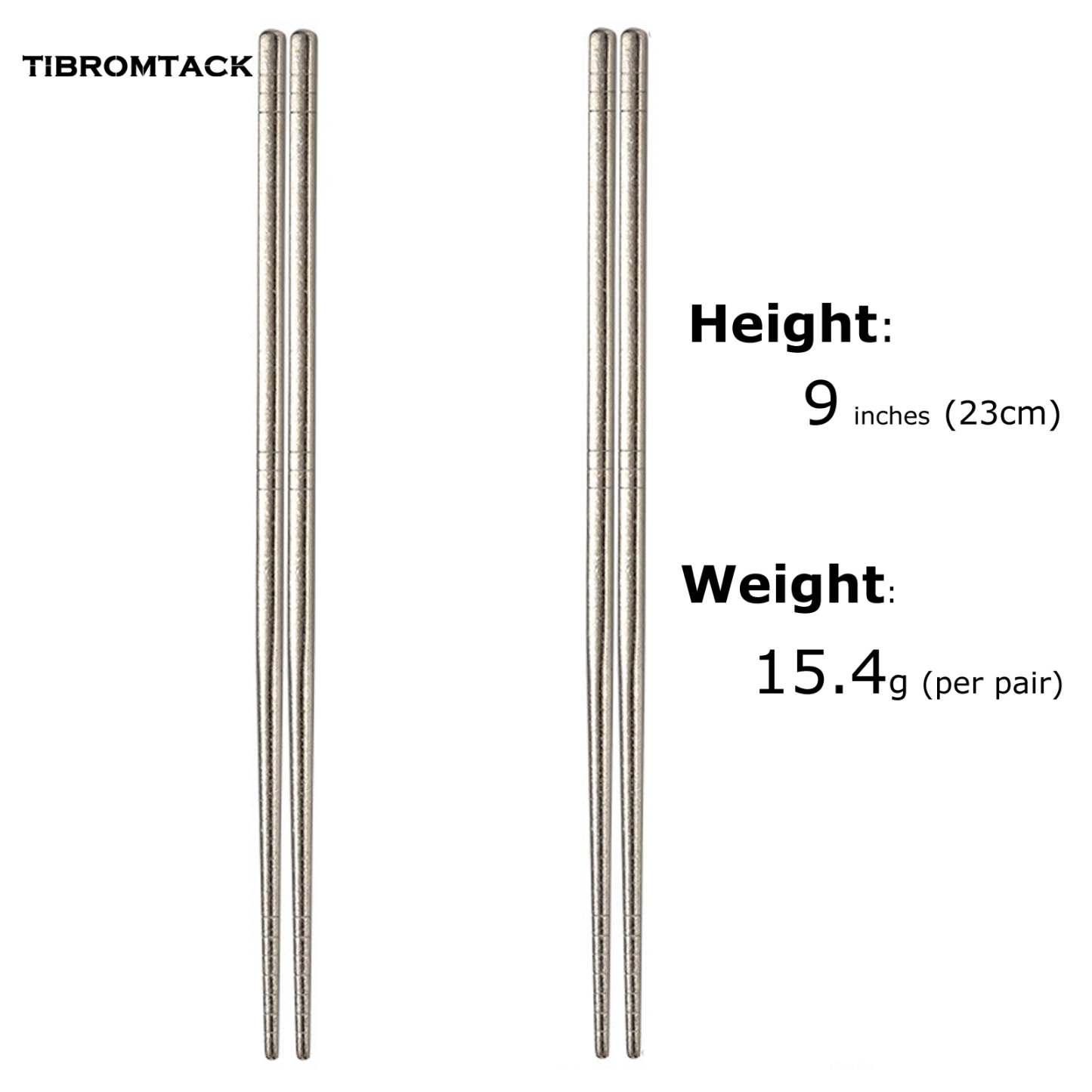 Premium Titanium Chopsticks 9 Inch (23cm) - Food Grade Reusable Metal Chopsticks, Ultra Lightweight 0.54oz (15.4g) Korean Style Chop Sticks for Rice, Noodles, Outdoor Camping & Gift - Durable & Bacteria-Resistant