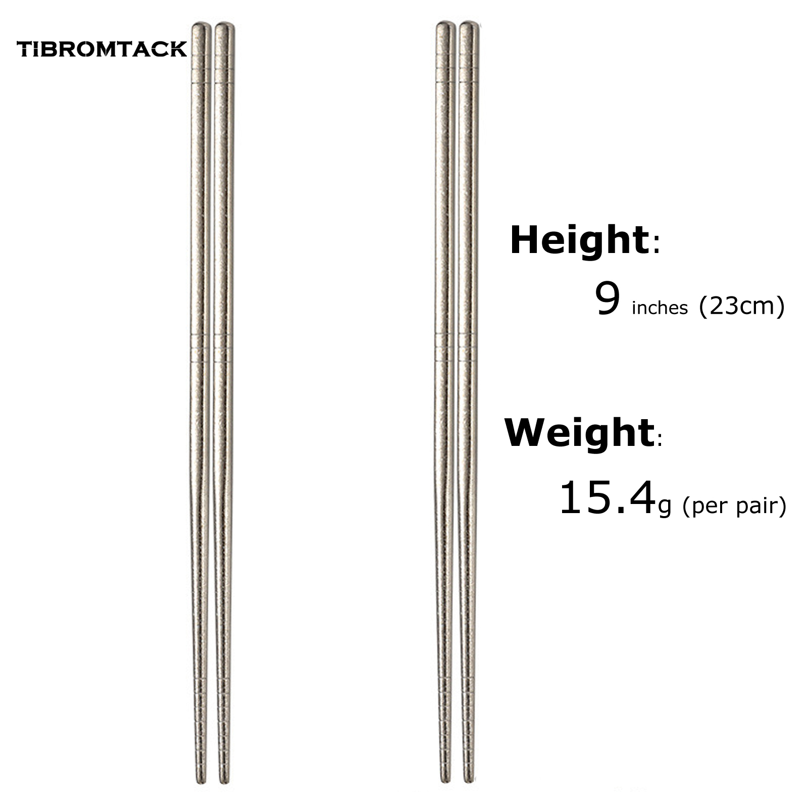 Premium Titanium Chopsticks 9 Inch (23cm) - Food Grade Reusable Metal Chopsticks, Ultra Lightweight 0.54oz (15.4g) Korean Style Chop Sticks for Rice, Noodles, Outdoor Camping & Gift - Durable & Bacteria-Resistant