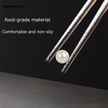 Premium Titanium Chopsticks 9 Inch (23cm) - Food Grade Reusable Metal Chopsticks, Ultra Lightweight 0.54oz (15.4g) Korean Style Chop Sticks for Rice, Noodles, Outdoor Camping & Gift - Durable & Bacteria-Resistant