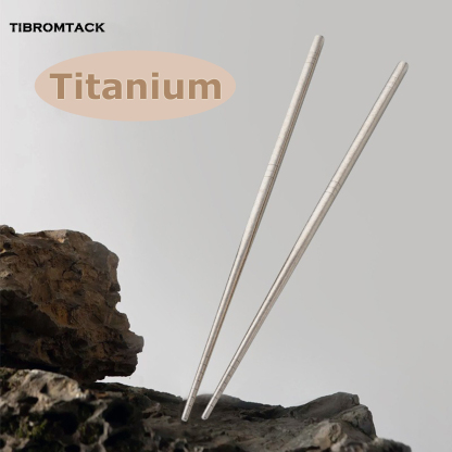 Premium Titanium Chopsticks 9 Inch (23cm) - Food Grade Reusable Metal Chopsticks, Ultra Lightweight 0.54oz (15.4g) Korean Style Chop Sticks for Rice, Noodles, Outdoor Camping & Gift - Durable & Bacteria-Resistant