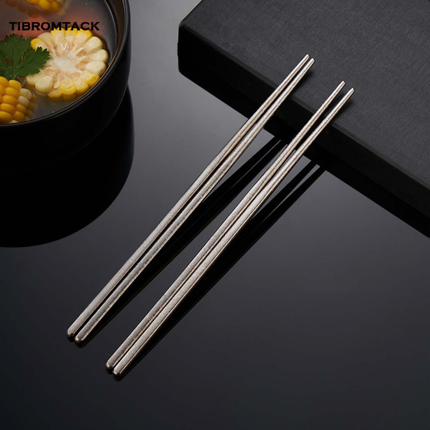 Premium Titanium Chopsticks 9 Inch (23cm) - Food Grade Reusable Metal Chopsticks, Ultra Lightweight 0.54oz (15.4g) Korean Style Chop Sticks for Rice, Noodles, Outdoor Camping & Gift - Durable & Bacteria-Resistant