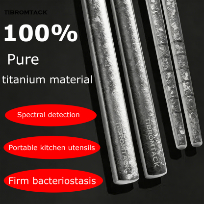 Premium Titanium Chopsticks 9 Inch (23cm) - Food Grade Reusable Metal Chopsticks, Ultra Lightweight 0.54oz (15.4g) Korean Style Chop Sticks for Rice, Noodles, Outdoor Camping & Gift - Durable & Bacteria-Resistant