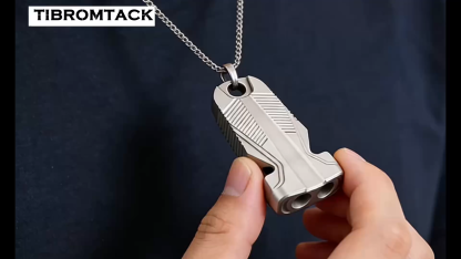 TIBROMTACK Gr5 Titanium Alloy Dual Tube Emergency Survival Whistle, Loud Safety Whistle for Adults, 1.77x0.87in, 0.67oz, BPA Free, Lightweight & High Strength