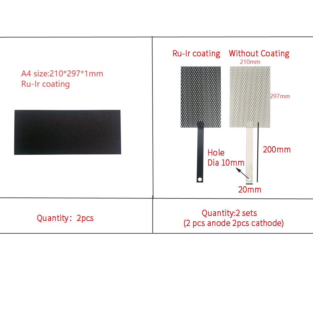 Ru-Ir Coating titanium anode plate A4 Size