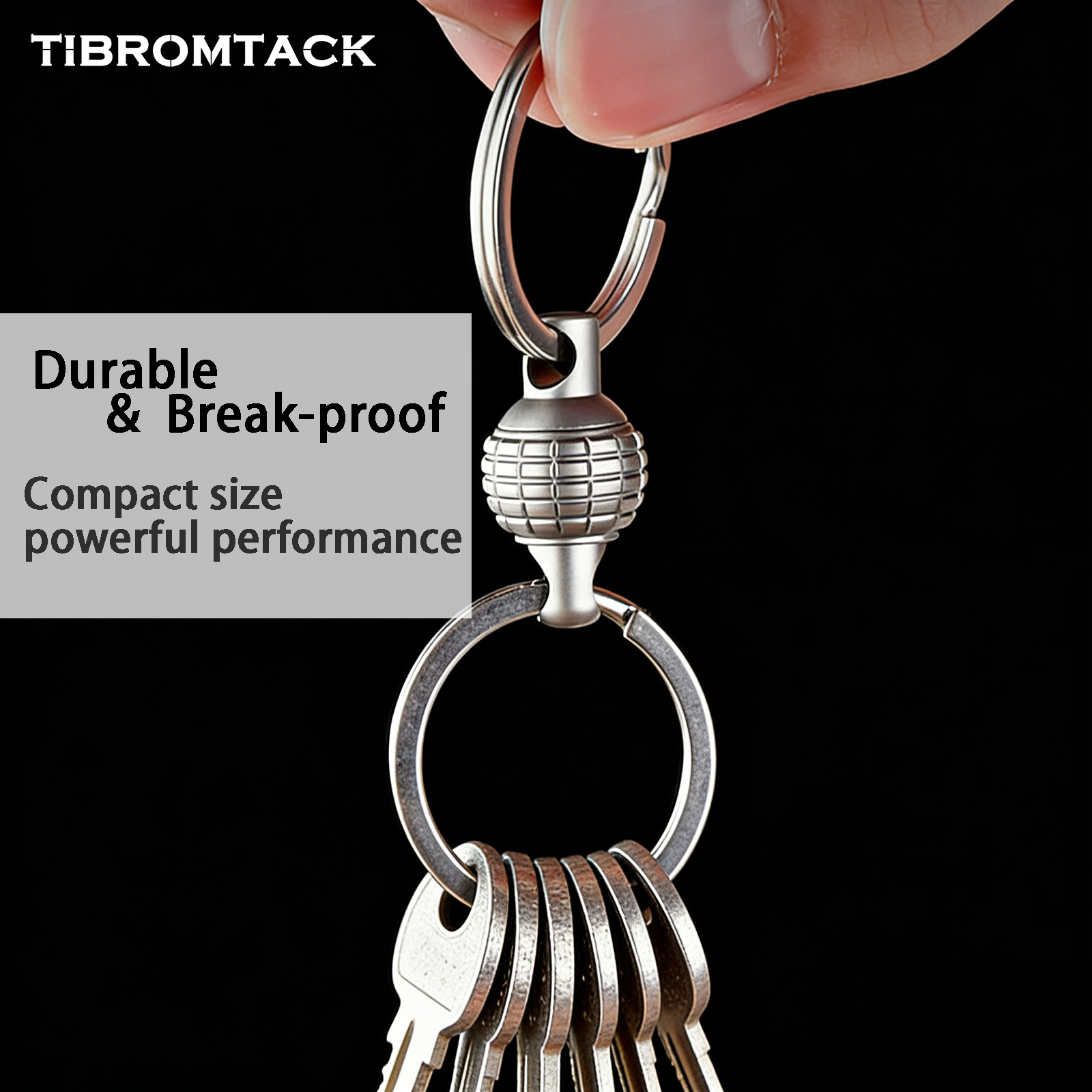 TIBROMTACK Gr5 Titanium Alloy Quick Release Keychain, Detachable Key Ring Quick Release