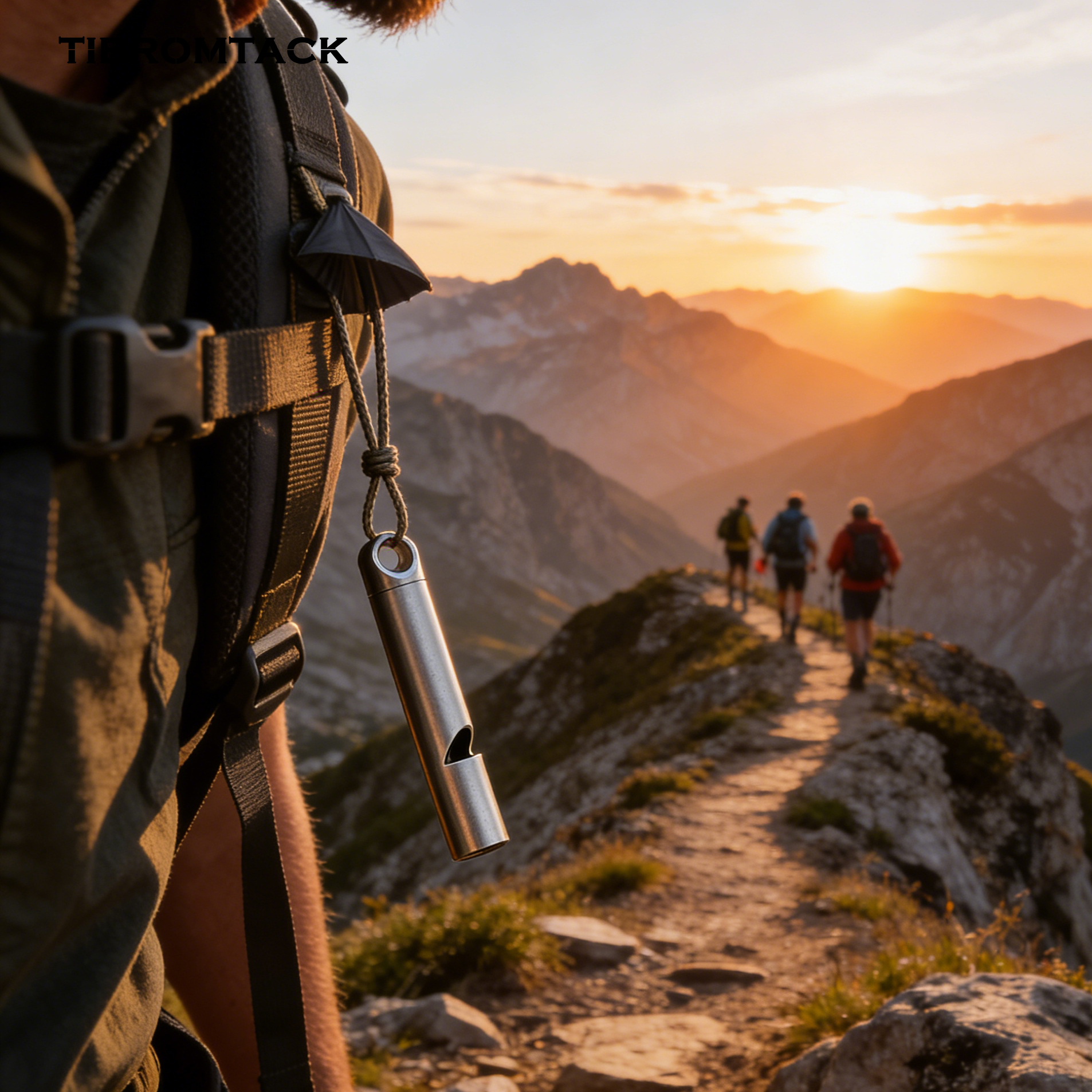 TIBROMTACK Emergency Titanium Whistle, Safety Whistle for Adults, Gr5 Titanium Material, High Strength & Easy to Carry for Outdoor Emergency