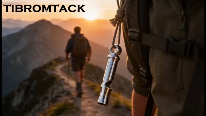 TIBROMTACK Titanium Whistle, Emergency Whistle Lightweight EDC Camping Tool, Portable Single Tube Whistle for Outdoor Survival