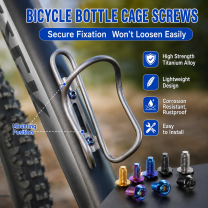 TIFOLD Titanium Alloy Bottle Cage Screws, Inner Torx, Rust‑proof & Corrosion‑resistant, Cycling Accessories, 2 PCS