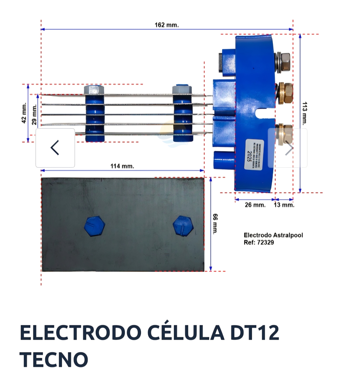 Customize ruthenium iridium coated titanium electrode assembly according to the drawings, including 5 electrodes