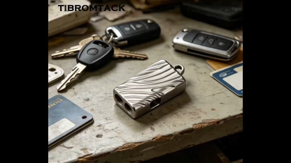 TIBROMTACK Gr5 Titanium Double Tube Whistle, Lightweight Emergency Survival Whistle for Hiking Camping, Rustproof Titanium Alloy Whistle for Adults, Dog Training & Outdoor EDC