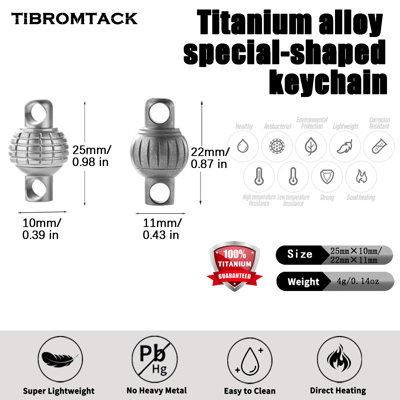 TIBROMTACK Gr5 Titanium Alloy Quick Release Keychain, Detachable Key Ring Quick Release