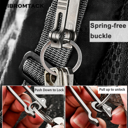 TIBROMTACK Titanium Alloy Key Clip, Belt Clip for Keys with Quick Release Buckle, Lightweight High Strength (58×21×6mm/10.3g)