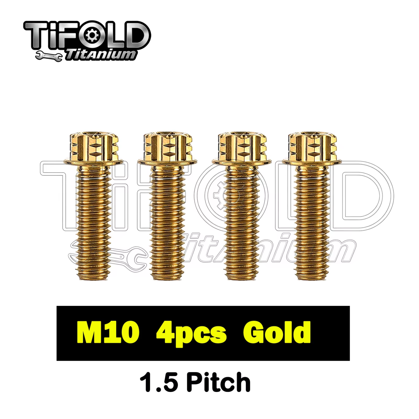 TIFOLD 4 pieces M10 1.25P titanium alloy screw flange inner and outer plum blossom screw engine pump fork screw