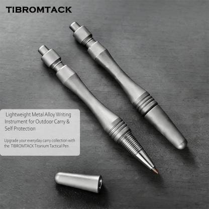 TIBROMTACK Titanium Tactical Pen, Gr5 Titanium Alloy EDC Pen, Portable Bolt Action Ridge Pen for Men, Lightweight Metal Alloy Writing Instrument for Outdoor Carry & Self Protection
