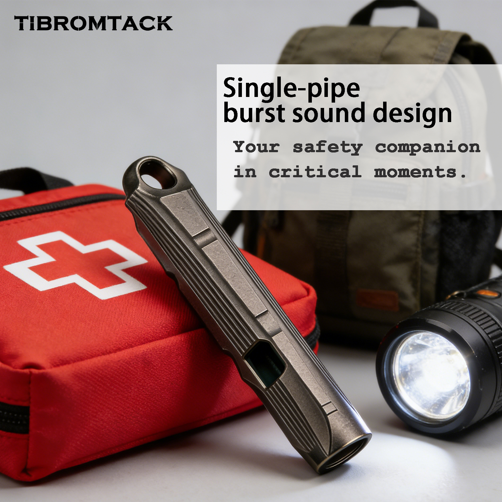 TIBROMTACK Titanium Whistle, Gr5 Titanium Emergency Whistle Loud Survival Whistle, Portable Whistles for Outdoor