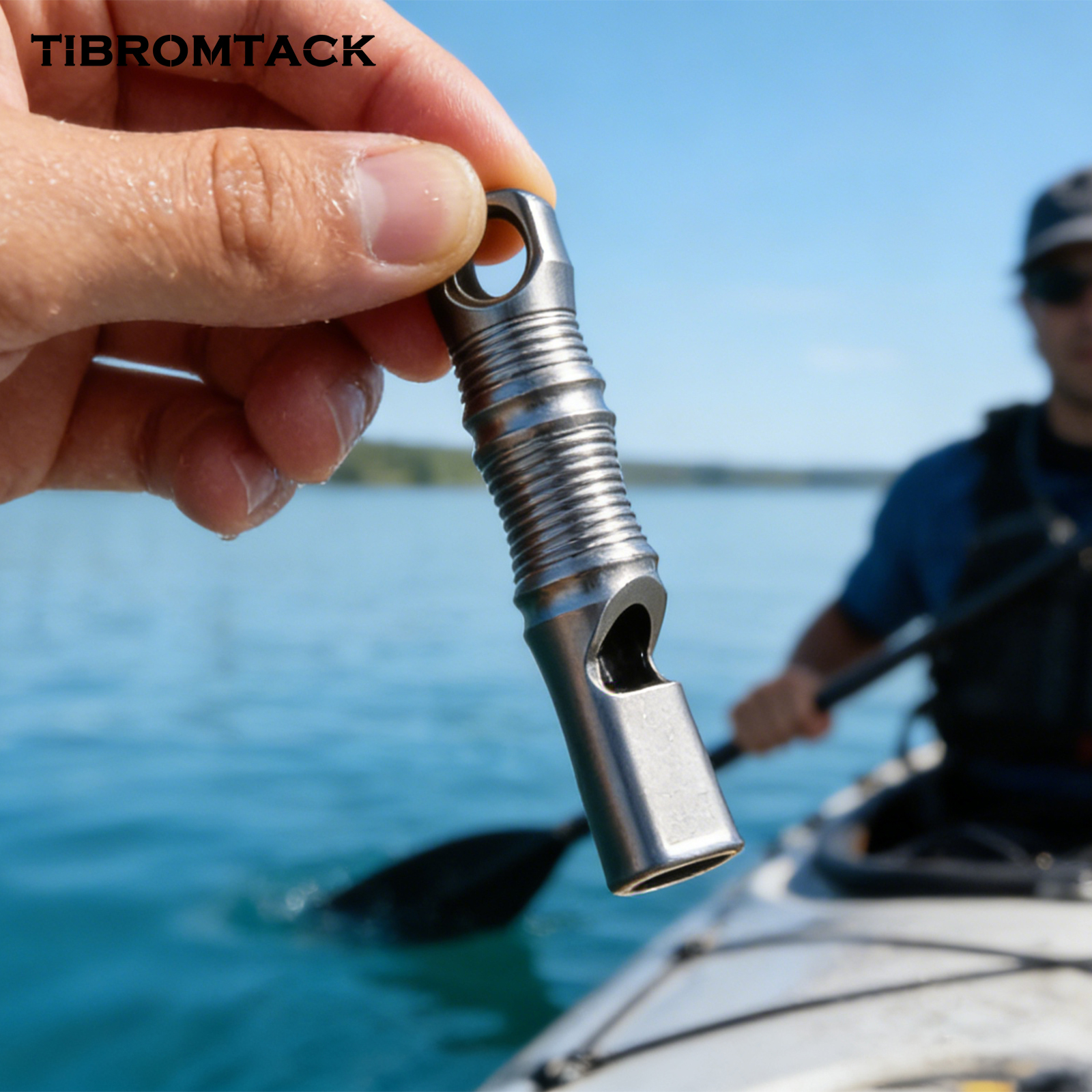 TIBROMTACK Titanium Whistle, Gr5 Titanium Material, Portable Whistle for Outdoor Emergency Rescue