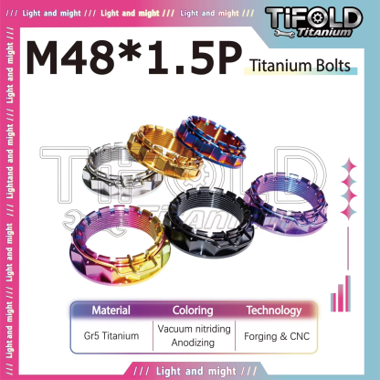 TIFOLD M48x1.5P Gr5 Titanium Axle Wheel Nut with Circlip for DUCATI Motorcycle