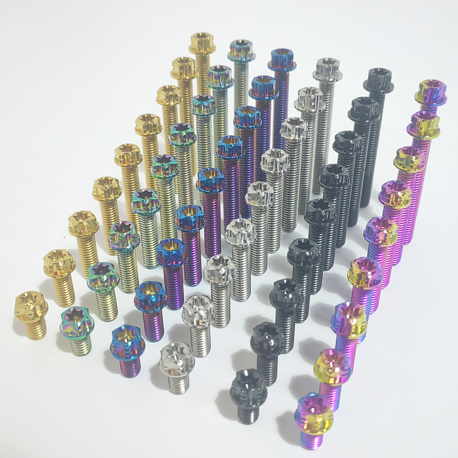 TIBROMTACK M6 Titanium Bolts, Flange Torx Head(4 pcs pack), T30 Torx Screwdriver, M6X10 15 20 25 30 35 40 45 50, High Strength Lightweight for Motorcycle, Automotive