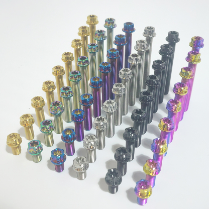 TIBROMTACK M6 Titanium Bolts, Flange Torx Head(4 pcs pack), T30 Torx Screwdriver, M6X10 15 20 25 30 35 40 45 50, High Strength Lightweight for Motorcycle, Automotive