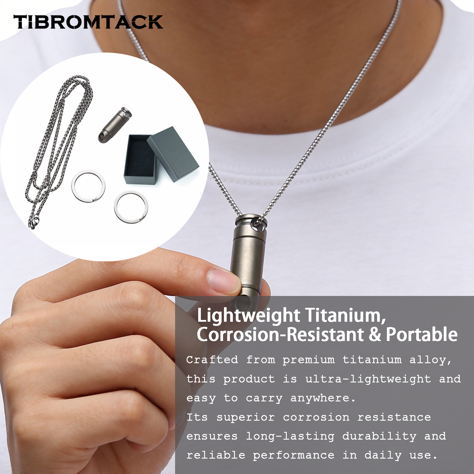 TIBROMTACK Gr5 Titanium Alloy Quick Release Key Ring, Detachable Key Ring Quick Release, Multifunctional Keychain with Courier Unboxing Tool 
