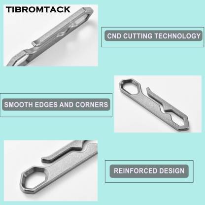 TIBROMTACK Titanium Belt Clip, Lightweight Gr5 Titanium Key Clip for Belt Loop, Durable One-Piece Keychain