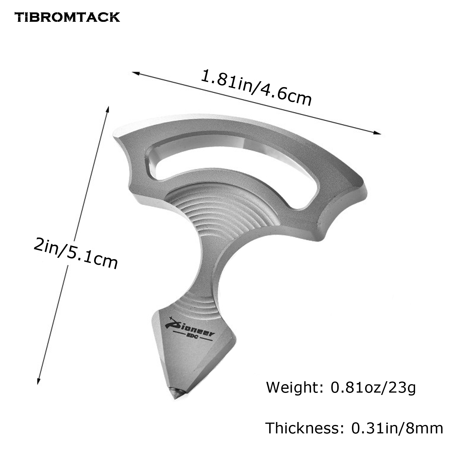 TIBROMTACK Titanium Multitool Keychain, 23g Lightweight EDC Tool with Tungsten Steel Tip for Emergency Window Breaking & Cutting, Portable Key Organizer (2"x1.81"x0.31")