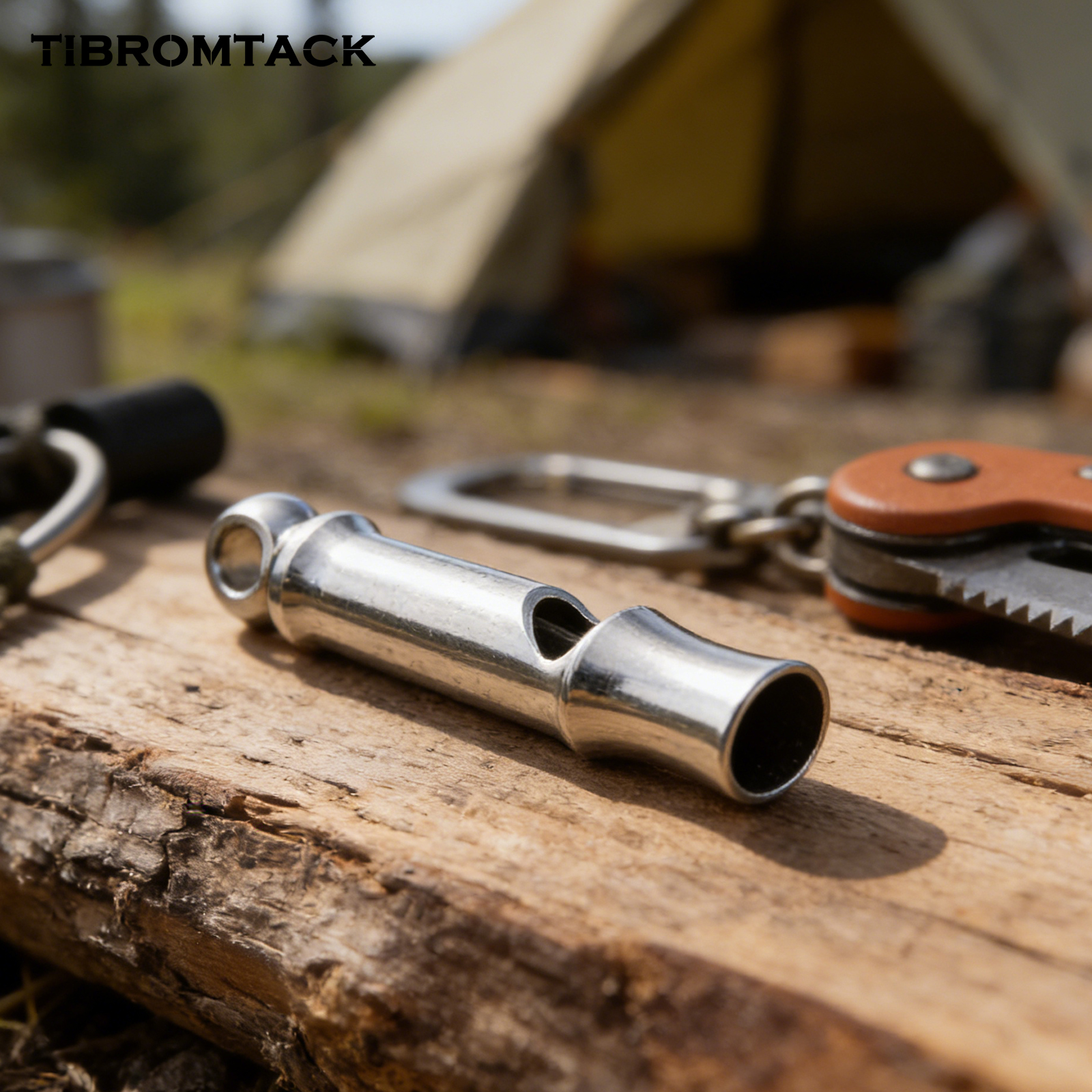 TIBROMTACK Titanium Whistle, Emergency Whistle Lightweight EDC Camping Tool, Portable Single Tube Whistle for Outdoor Survival